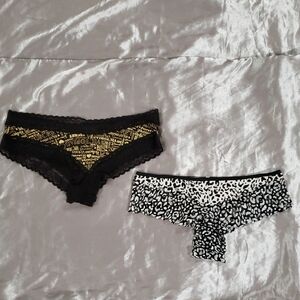 Black and Gold Lace Women's Victoria's Secret Panties